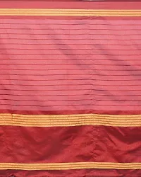 Stylish Maroon Cotton Silk Saree With Blouse Piece For Women-thumb2