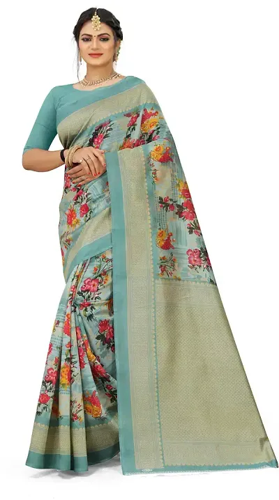 Hot Selling Art Silk Saree with Blouse piece 