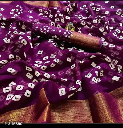 Stylish Purple Art Silk Saree With Blouse Piece For Women-thumb0