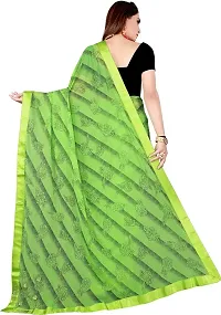 Stylish Green Cotton Silk Saree With Blouse Piece For Women-thumb2