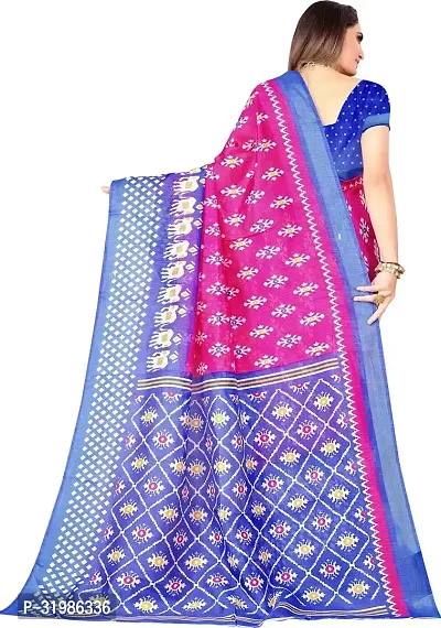 Stylish Pink Art Silk Saree With Blouse Piece For Women-thumb2