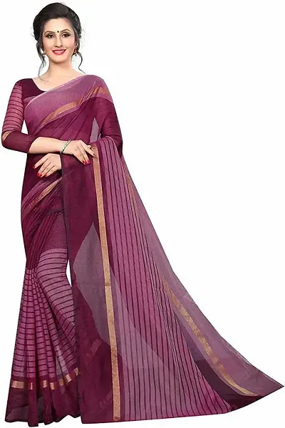 Cotton Blend Saree With Blouse Piece