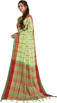 Stylish Green Cotton Silk Saree With Blouse Piece For Women-thumb2