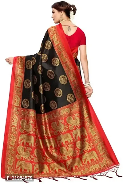 Stylish Black Art Silk Saree With Blouse Piece For Women-thumb4