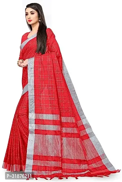 Stylish Red Art Silk Saree With Blouse Piece For Women-thumb2