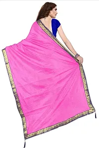 Stylish Pink Cotton Silk Saree With Blouse Piece For Women-thumb1