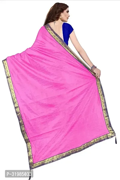 Stylish Pink Cotton Silk Saree With Blouse Piece For Women-thumb2