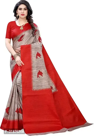 Stylish Multicoloured Cotton Silk Saree With Blouse Piece For Women-thumb0