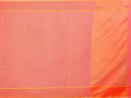 Stylish Orange Cotton Silk Saree With Blouse Piece For Women-thumb4