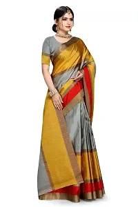 Stylish Art Silk Multicoloured Checked Saree with Blouse piece For Women-thumb1