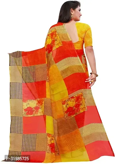 Stylish Multicoloured Georgette Saree With Blouse Piece For Women Pack Of 2-thumb5