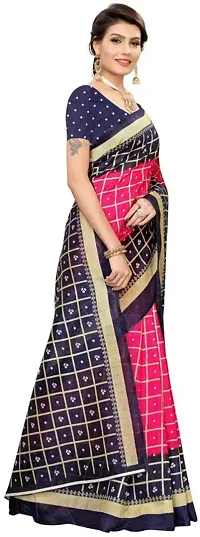 Stylish Pink Art Silk Saree With Blouse Piece For Women-thumb2