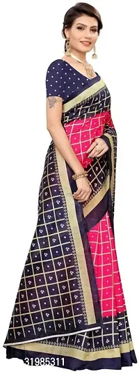 Stylish Pink Art Silk Saree With Blouse Piece For Women-thumb3