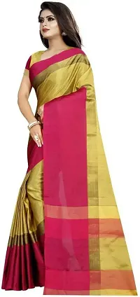 Stylish Multicoloured Cotton Silk Saree With Blouse Piece For Women-thumb3