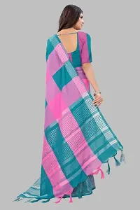 Stylish Multicoloured Cotton Silk Saree With Blouse Piece For Women-thumb3