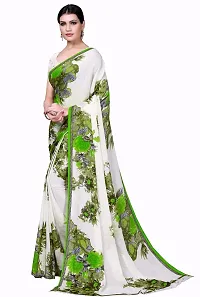 Stylish White Art Silk Saree With Blouse Piece For Women-thumb1