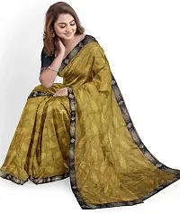 Stylish Olive Lycra Saree With Blouse Piece For Women-thumb3