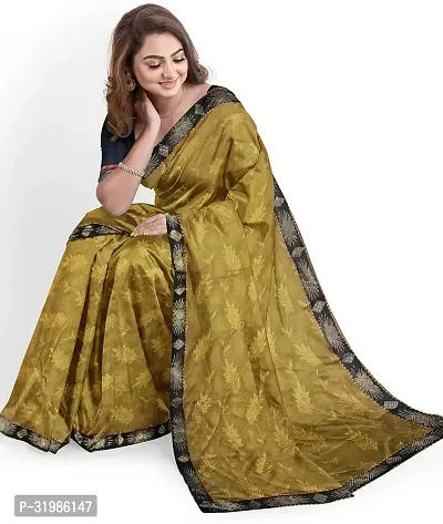 Stylish Olive Lycra Saree With Blouse Piece For Women-thumb4