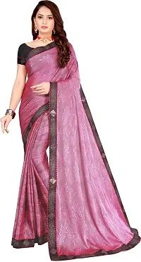 Stylish Purple Lycra Saree With Blouse Piece For Women-thumb1