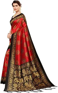 Stylish Red Art Silk Saree With Blouse Piece For Women-thumb1