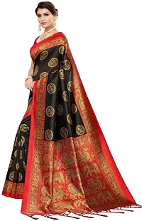 Stylish Black Art Silk Saree With Blouse Piece For Women-thumb1