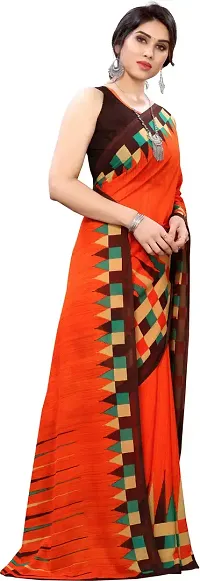 Stylish Red Cotton Silk Saree With Blouse Piece For Women-thumb2