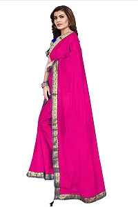 Stylish Pink Cotton Silk Saree With Blouse Piece For Women-thumb2