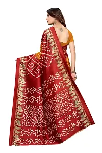 Stylish Maroon Art Silk Saree With Blouse Piece For Women-thumb3