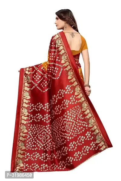 Stylish Maroon Art Silk Saree With Blouse Piece For Women-thumb4