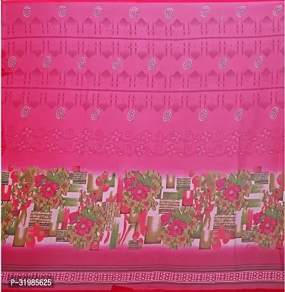 Stylish Pink Georgette Saree With Blouse Piece For Women-thumb3