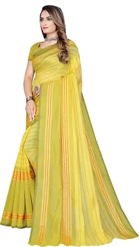 Stylish Multicoloured Cotton Silk Saree With Blouse Piece For Women-thumb1