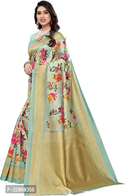 Stylish Cotton Silk Multicoloured Printed Saree with Blouse piece For Women-thumb3