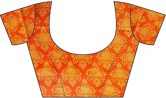 Stylish Art Silk Orange Woven Design Saree with Blouse piece For Women-thumb2