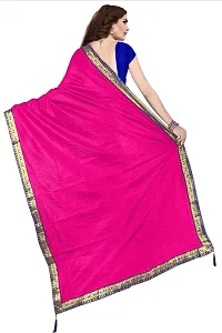 Stylish Pink Cotton Silk Saree With Blouse Piece For Women-thumb1