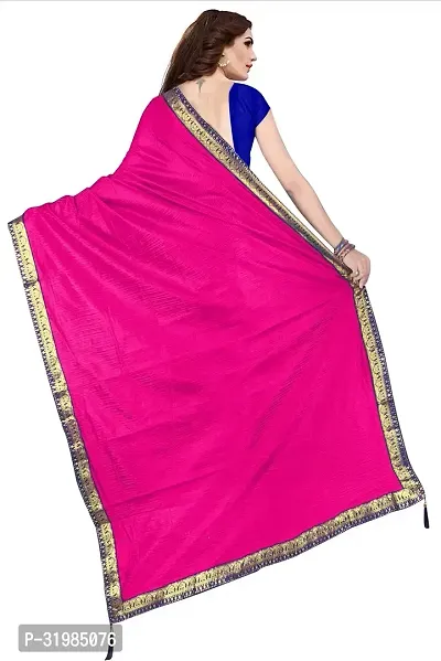 Stylish Pink Cotton Silk Saree With Blouse Piece For Women-thumb2