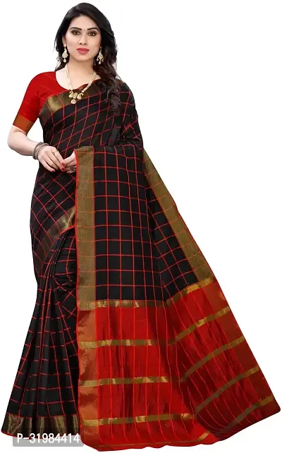 Stylish Black Art Silk Saree With Blouse Piece For Women