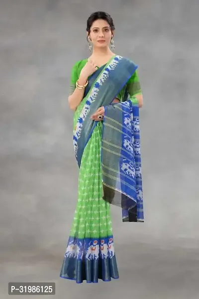 Stylish Green Art Silk Saree With Blouse Piece For Women-thumb2