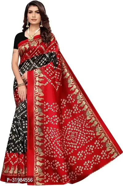 Stylish Black Art Silk Saree With Blouse Piece For Women-thumb0