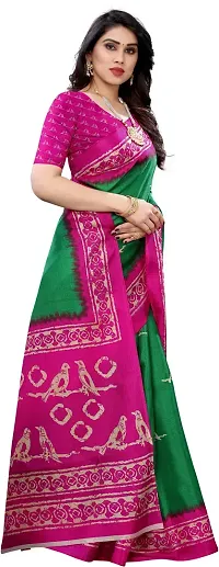 Stylish Green Art Silk Saree With Blouse Piece For Women-thumb2