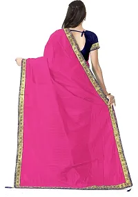 Stylish Pink Cotton Silk Saree With Blouse Piece For Women-thumb1