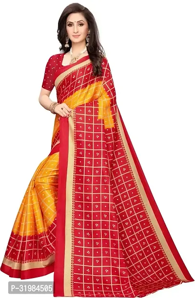 Stylish Multicoloured Art Silk Saree With Blouse Piece For Women-thumb3