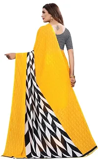 Stylish Yellow Cotton Silk Saree With Blouse Piece For Women-thumb3