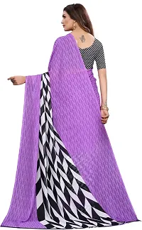 Stylish Violet Cotton Silk Saree With Blouse Piece For Women-thumb3