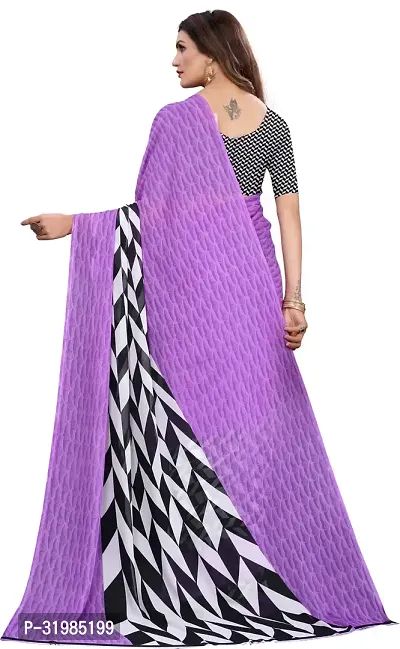 Stylish Violet Cotton Silk Saree With Blouse Piece For Women-thumb4