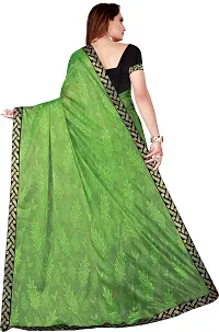 Stylish Green Lycra Saree With Blouse Piece For Women-thumb2