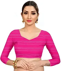 Stylish Pink Cotton Silk Saree With Blouse Piece For Women-thumb3