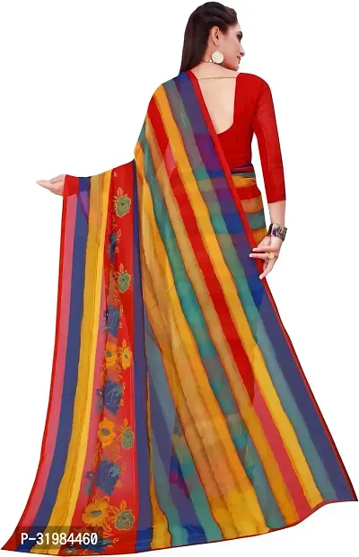 Stylish Multicoloured Georgette Saree With Blouse Piece For Women-thumb4