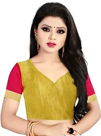 Stylish Multicoloured Cotton Silk Saree With Blouse Piece For Women-thumb1