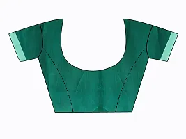 Stylish Green Lycra Saree With Blouse Piece For Women-thumb1