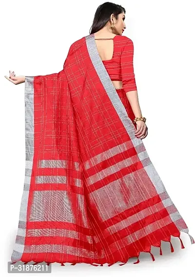 Stylish Red Art Silk Saree With Blouse Piece For Women-thumb3